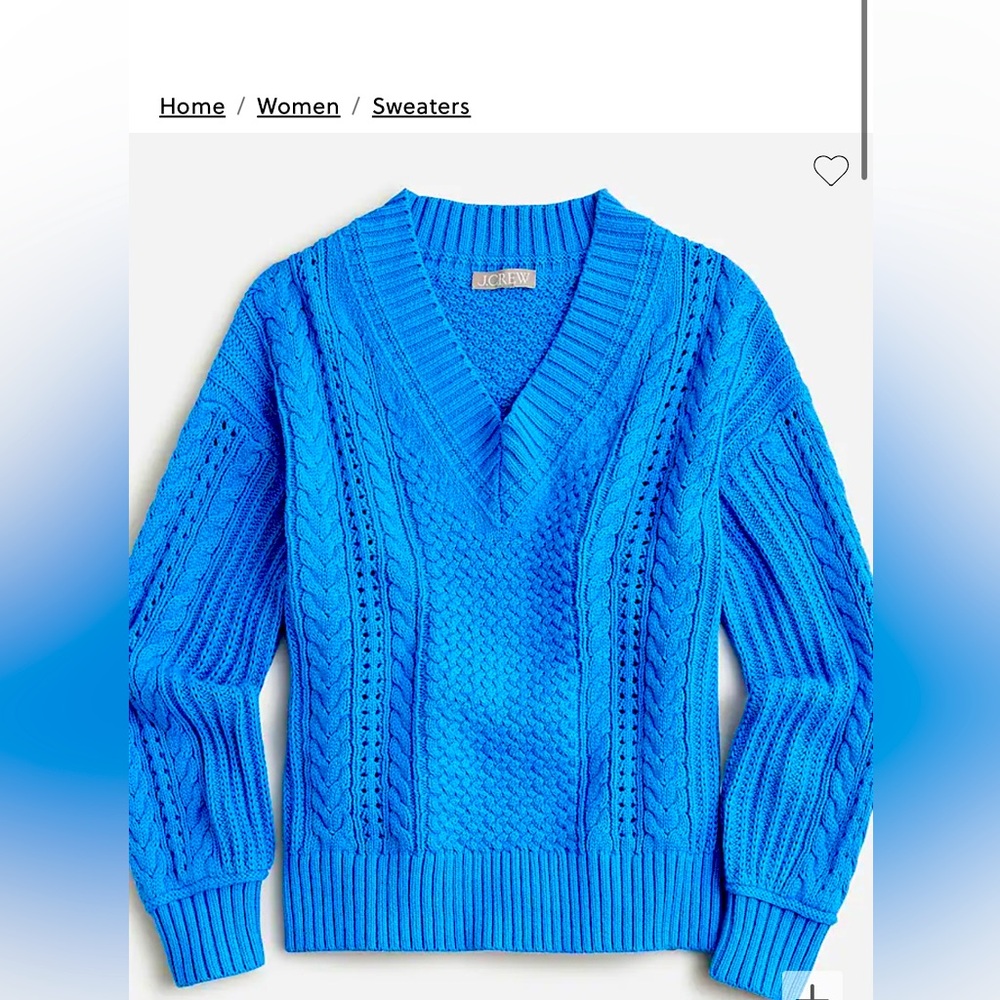 Cotton Cable V-Neck Sweater